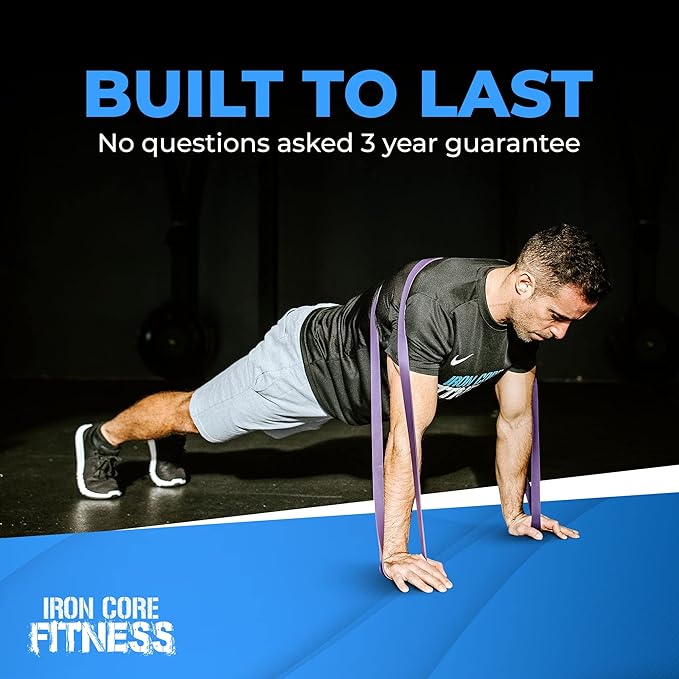 Pull Up Assistance Resistance Bands - Long Loop Power Bands for Men and Women - Strength Power Flexibility Training at Home & Gym - Ebooks & Workout Chart Included by Iron Core Fitness-GravixFit