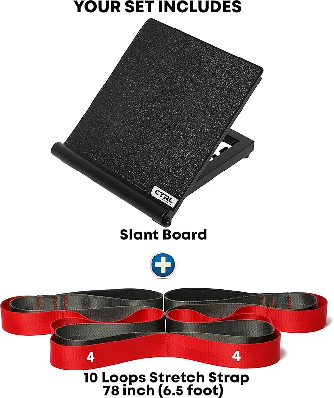 Stretching Strap with Loops - Non Elastic Stretch Band for Physical Therapy, Yoga Strap for Stretching Equipment, Stretch Bands for Exercise and Flexibility - Fascia, Hamstring & Leg Stretcher Belt-GravixFit