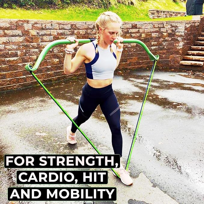 Gorilla Bow Original Portable Home Gym Resistance Bands and Bar System for Travel, Fitness, Weightlifting and Exercise Kit, Full Body Workout Equipment Set-GravixFit