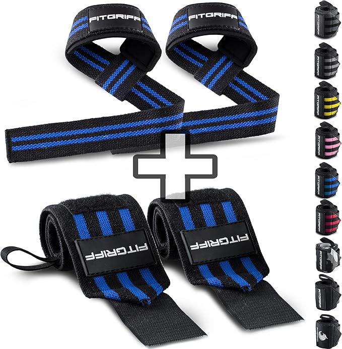 Fitgriff® Lifting Straps & Wrist Wraps (Bundle) Superior Support for Weightlifting & Gym Workouts - for Men and Women-GravixFit