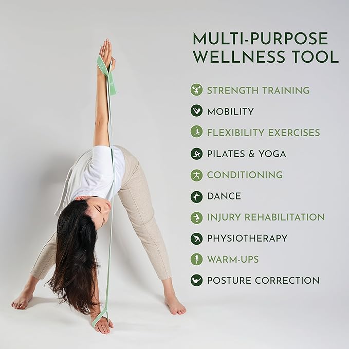 Stretching Strap Set of 3, Stretch Straps with Loops for Yoga, Pilates, Dance, Physical Therapy, 3 Resistance Bands, Stretch Bands for Exercise, Flexibility, Yoga Straps for Stretching-GravixFit