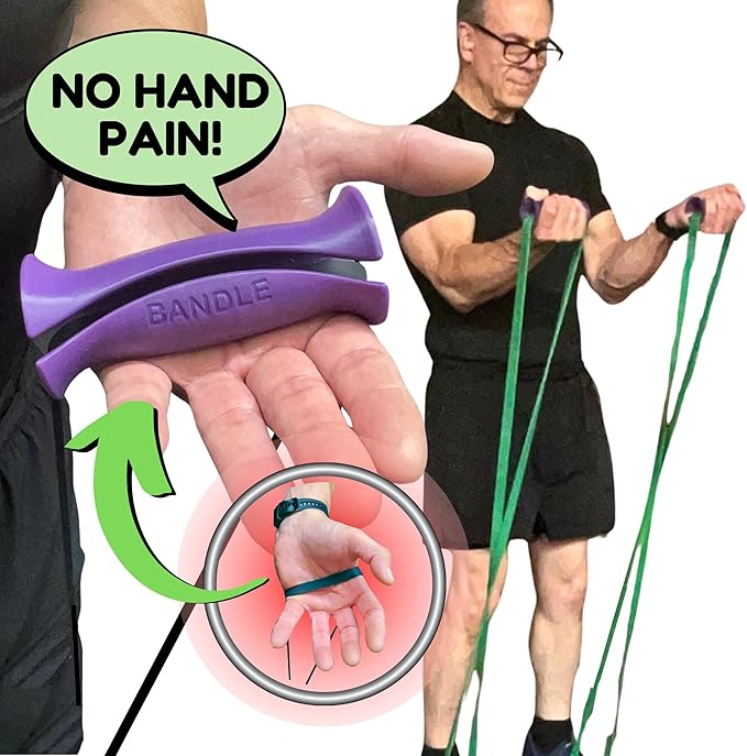 Bandle™ - True Ergonomic Handles for Resistance Bands | Unleash The Full Potential of Pain-Free, Full-Body Workouts | Durable & Comfortable for High-Intensity Training (2 Handles)-GravixFit