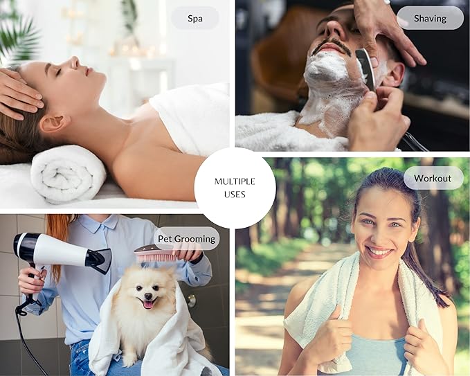 Gold Textiles 60 Pack White Hotel Bath Towels Bulk 20x40 Inches - Cotton Blend Economy Cheap Bath Towel for Commercial Uses, Gym, Salon, Spa & Hair - Lightweight Quick Dry (60 Pcs White)-GravixFit