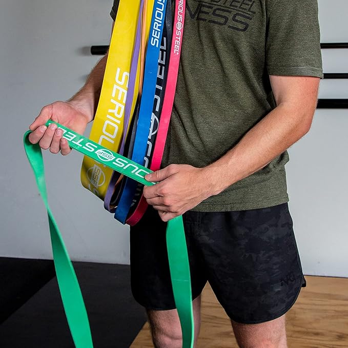 Serious Steel Fitness 32" Resistance Training Bands (Portable Exercise Band System Training Bands- Great for Individuals Under 5'10")-GravixFit