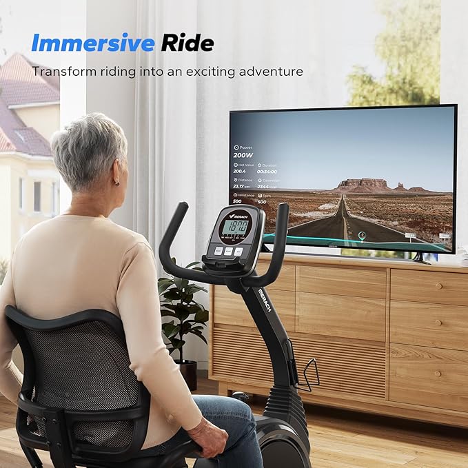 MERACH Recumbent Exercise Bikes for home, Light Commercial High-end Recumbent Bike for Seniors Adults, Magnetic Recumbent Exercise Bike with Smart Bluetooth and Exclusive App, LCD, Heart Rate Handle