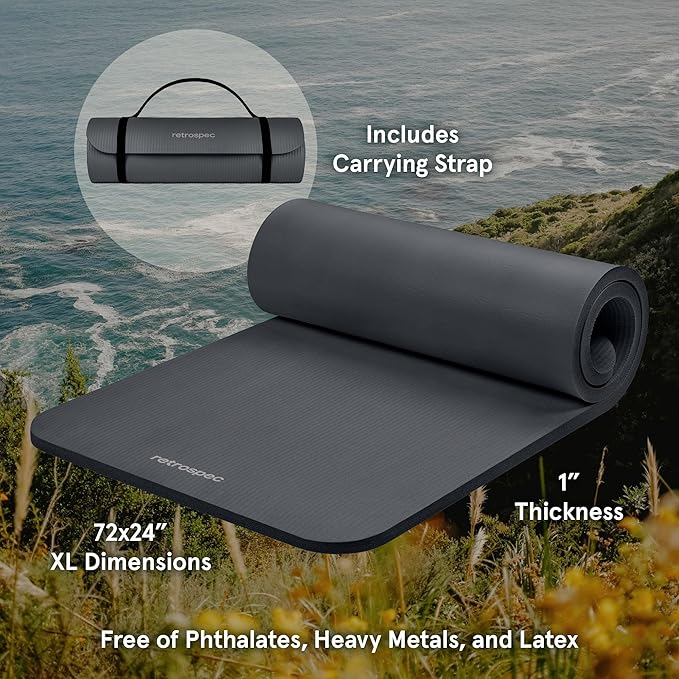 Retrospec Solana 1 inch Yoga Mat-GravixFit
