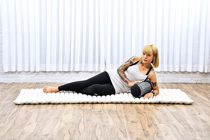 Leewadee Small Yoga Bolster – Shape-Retaining Cervical Neck Roll, Tube Pillow for Comfortable Reading, Kapok Filling, 22 x 6 x 6 inches-GravixFit