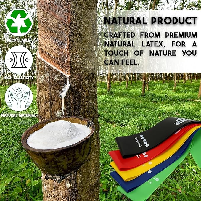 Exercise Resistance Bands for Working Out Set of 5 for Women and Men, Stretch Bands for Exercise, Physical Therapy, Arms Legs Workout, Stretching, Home Fitness-GravixFit