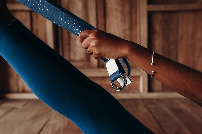 yogadesignlab YOGA DESIGN LAB | The Yoga Strap | Luxurious, Extra Long, Super Soft, Eco Printed | Studio Quality, Adjustable | Safely Stretch Further and Hold Longer | 8 ft Long-GravixFit