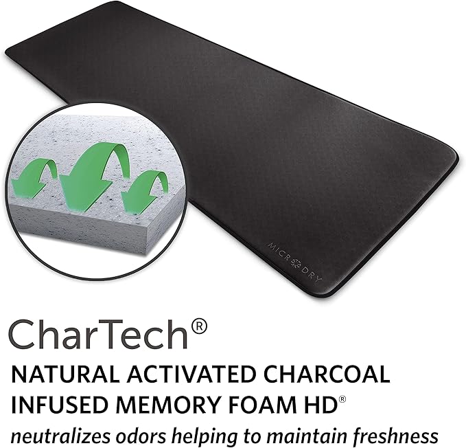 MICRODRY Deluxe Fitness Exercise Yoga Mat for Home & Gym, Extra Thick for High Impact Training, Multi Layered Skid Resistant Surface, Odor Neutralizing with Carrying Strap-GravixFit