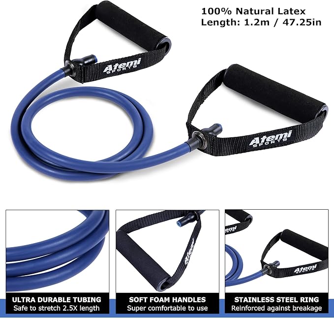 Resistance Bands with Handles and Door Anchor, Gym Resistance Tubes for Strength Training, Exercise Bands for Working Out, Physical Therapy, Home Workouts, Pilates & Crossfit-GravixFit