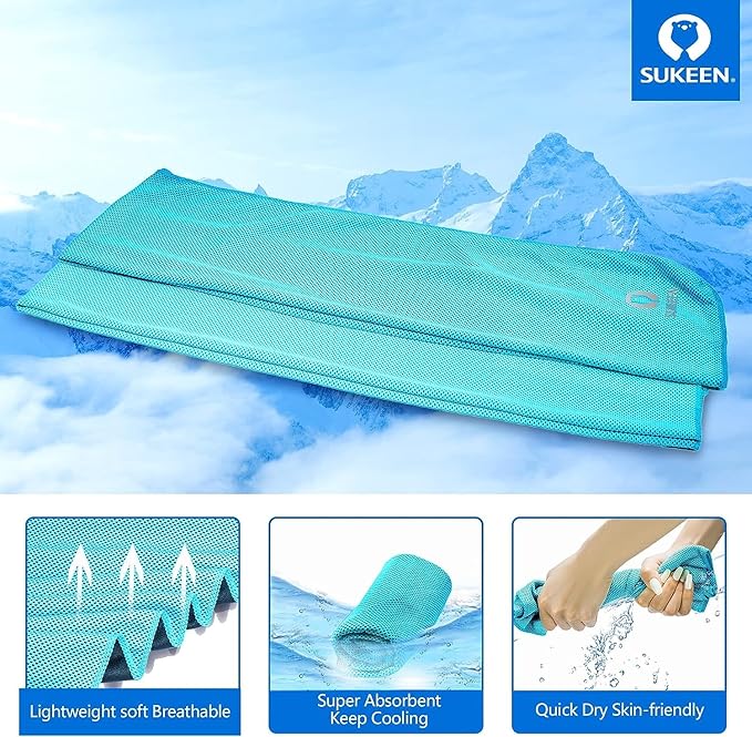 Sukkeen Cooling Towel (40"x12"), Soft Breathable Chilly Microfiber Towel for Yoga, Sports & More Activities-GravixFit