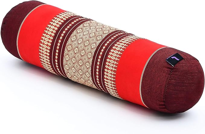 Leewadee Small Yoga Bolster – Shape-Retaining Cervical Neck Roll, Tube Pillow for Comfortable Reading, Kapok Filling, 22 x 6 x 6 inches-GravixFit