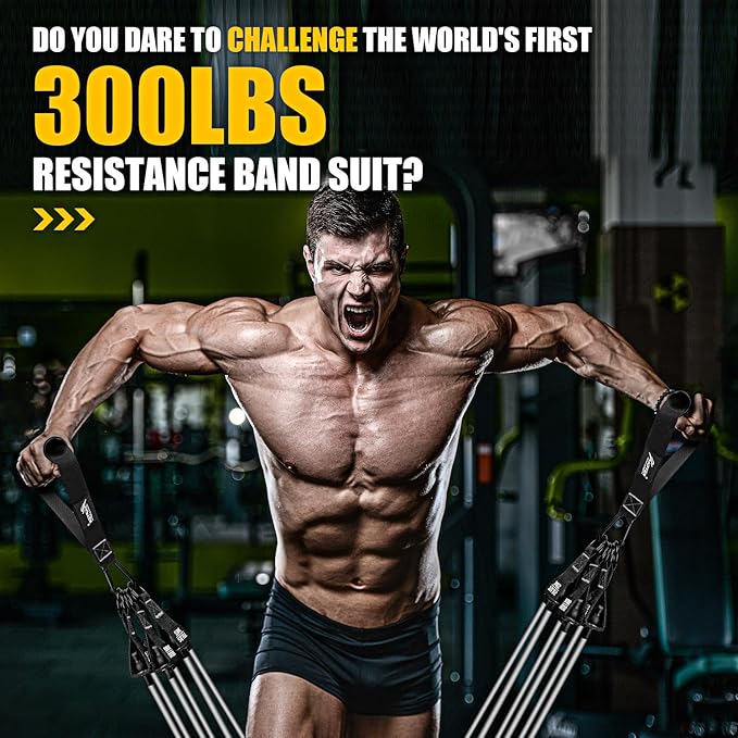 HPYGN Resistance Bands, Heavy Exercise Bands with Handles, Fitness Bands for Working Out, Workout Bands for Men, Weight Bands Set for Muscle Training, Strength, Slim, Yoga, Home Gym Equipment-GravixFit