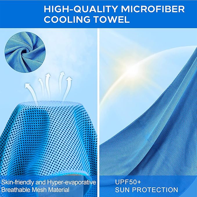 Sukeen Cooling Towel (40"x12"), Ice Towel Sets,Soft Breathable Chilly Towel,Microfiber Towel for Yoga,Sport,Running,Gym,Workout,Camping,Fitness,Workout & More Activities, 8 Pack-GravixFit