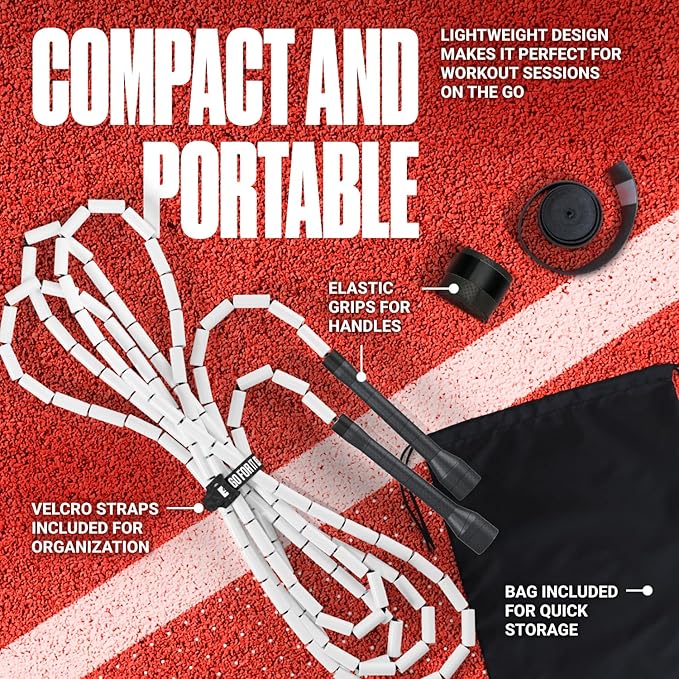 Sportbit Elite Beaded Jump Rope - Adjustable Speed Rope for Fitness, CrossFit, Boxing - Tangle-Free, Lightweight-GravixFit