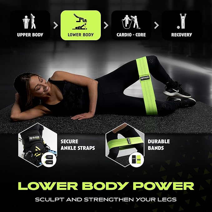 Ex Kit Home Gym Equipment with Carry Bag - 10Pcs Resistance Bands Kit with Handles, Door Anchor, Jump Rope, Booty Bands & More – Full Body Workout Bands Set for Strength, Cardio & Flexibility-GravixFit