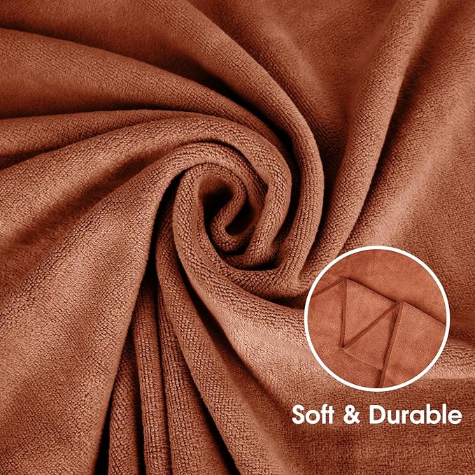 JML Microfiber Towels, Bath Towel Sets (6 Pack, 27" x 55") - Extra Absorbent, Fast Drying, Multipurpose for Bath, Swimming, Fitness, Sports, Yoga, Blue/Brown/Purple-GravixFit