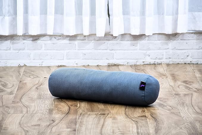 Leewadee Small Yoga Bolster – Shape-Retaining Cervical Neck Roll, Tube Pillow for Comfortable Reading, Kapok Filling, 22 x 6 x 6 inches-GravixFit