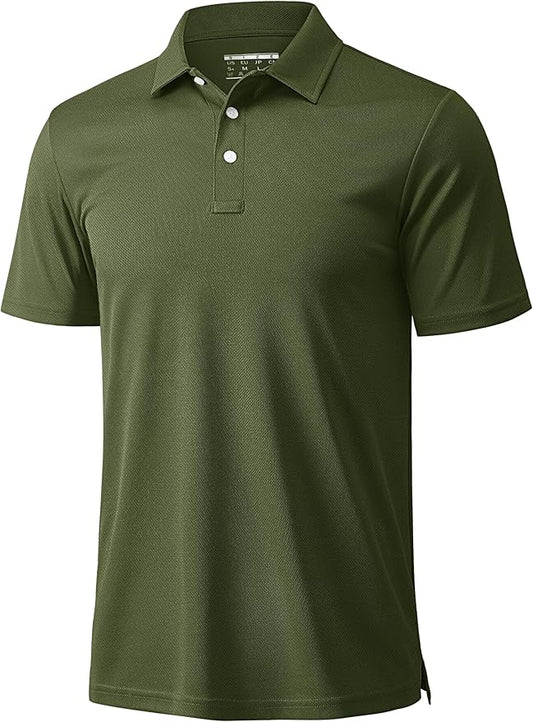 MAGCOMSEN Men's Polo Shirts 3 Buttons Casual Work T Shirts Quick Dry Short Sleeve Golf Shirt Pique Jersey Outdoor Performance-GravixFit