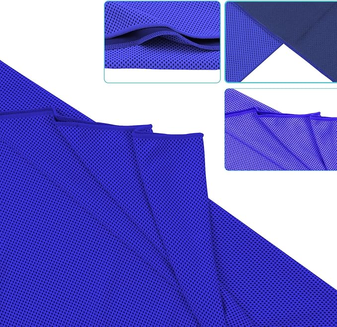 Biange Cooling Towel (Pack of 20, 40"x12") with Pouches for Sports, Workout, Fitness, Gym, Yoga, Golf, Pilates, Travel, Camping & More-GravixFit