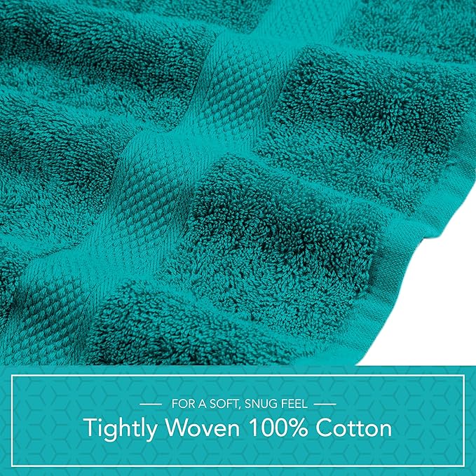Pleasant Home Bath Towels Set of 6 (24” x 50”) 100% Cotton, 515 GSM | Lightweight, Soft & Absorbent Luxury Towels for Bathroom | for Gym, Pool & Spa | 6 Pack, Teal-GravixFit