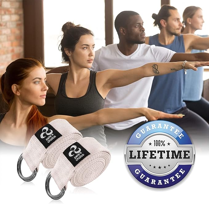 2-PACK or 5-PACK Yoga Exercise Adjustable Straps 8Ft | BONUS eBook | with Durable D-Ring For Pilates & Gym Workouts | Hold Poses, Stretch, Improve Flexibility & Maintain Balance-GravixFit