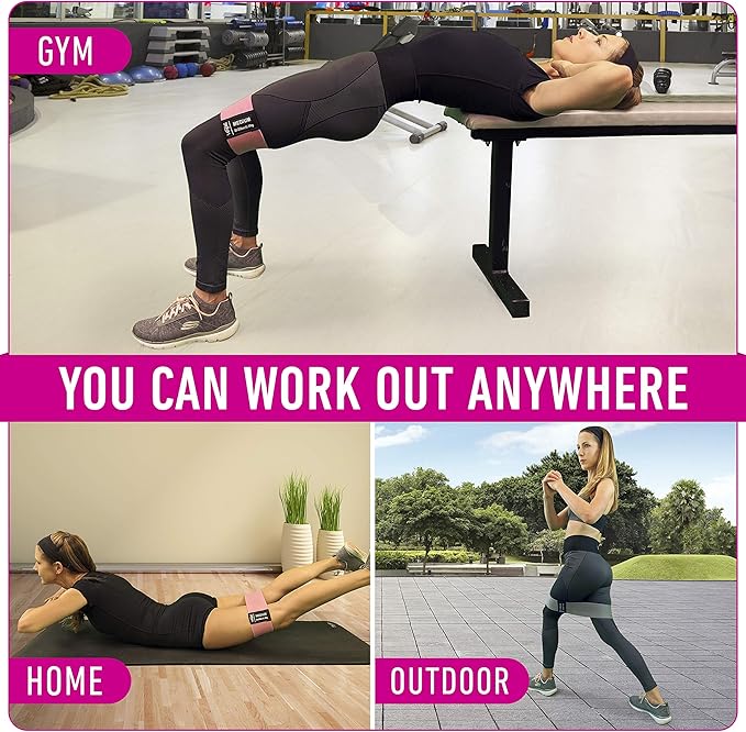Resistance Bands for Working Out with Workout Bands Guide. 4 Booty Bands for Women Men Fabric Elastic Bands for Exercise Bands Resistance Bands for Legs Bands for Working Out Hip Thigh Glute Bands Set-GravixFit