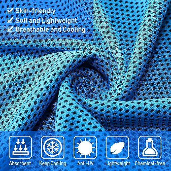 BBTO 100 Pack Cooling Towel - Microfiber Cold Sports Sweat Rags Neck & Face Breathable Ice Chilly Towel for Gym Yoga Golf Workout Beach Accessories-GravixFit