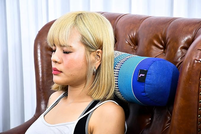 Leewadee Small Yoga Bolster – Shape-Retaining Cervical Neck Roll, Tube Pillow for Comfortable Reading, Kapok Filling, 22 x 6 x 6 inches-GravixFit