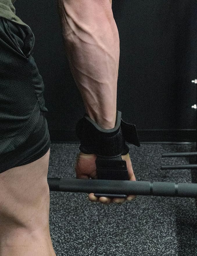 Gymreapers Weight Lifting Hooks (Pair), Heavy Duty Power Wrist Straps Hand Grip Support For Deadlifts, Pull Ups, Shrugs - Gym Gloves For Men and Women-GravixFit