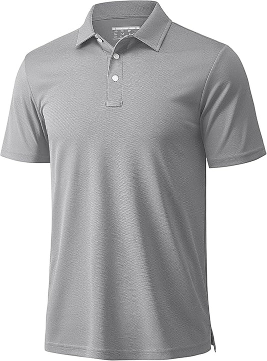 MAGCOMSEN Men's Polo Shirts 3 Buttons Casual Work T Shirts Quick Dry Short Sleeve Golf Shirt Pique Jersey Outdoor Performance-GravixFit