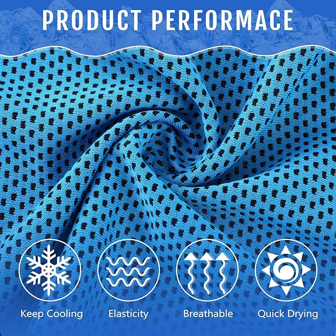 Hosuly 30 Pack Cooling Towels, 40"x12" Ice Breathable Soft Chilly Sweat Rag Microfiber Workout Rags for Gym Cooling Towels for Neck and Face for Yoga Golf Sport Running-GravixFit