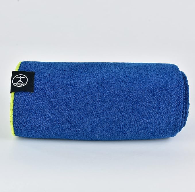 Tatago Hot Yoga Mat Towel Non Slip for Hot Yoga (72-84 inch Mats) Our Hot Yoga Towel Non Slip Silicone Dabs & Absorbent Microfiber Blend Gives You More Grip As You Drip! (Azuloro, XL - 84")-GravixFit