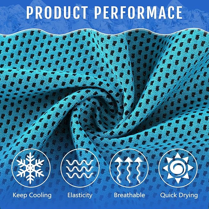 Hosuly 30 Pack Cooling Towels, 40"x12" Ice Breathable Soft Chilly Sweat Rag Microfiber Workout Rags for Gym Cooling Towels for Neck and Face for Yoga Golf Sport Running-GravixFit