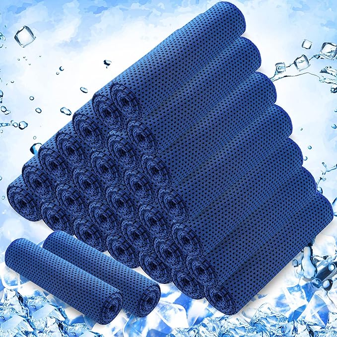 Hosuly 30 Pack Cooling Towels, 40"x12" Ice Breathable Soft Chilly Sweat Rag Microfiber Workout Rags for Gym Cooling Towels for Neck and Face for Yoga Golf Sport Running-GravixFit