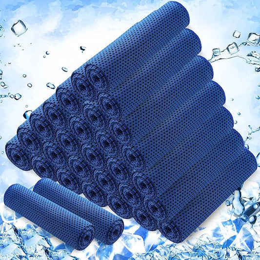 Hosuly 30 Pack Cooling Towels, 40"x12" Ice Breathable Soft Chilly Sweat Rag Microfiber Workout Rags for Gym Cooling Towels for Neck and Face for Yoga Golf Sport Running-GravixFit