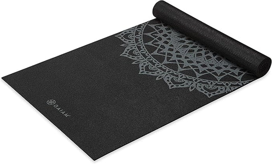 Gaiam Yoga Mat - Premium 5mm Print Thick Non Slip Exercise & Fitness Mat for All Types of Yoga, Pilates & Floor Workouts (68" x 24" x 5mm)-GravixFit