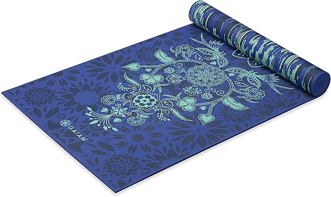 Gaiam Yoga Mat - Premium 6mm Print Reversible Extra Thick Non Slip Exercise & Fitness Mat for All Types of Yoga, Pilates & Floor Workouts (68" x 24" x 6mm Thick)-GravixFit