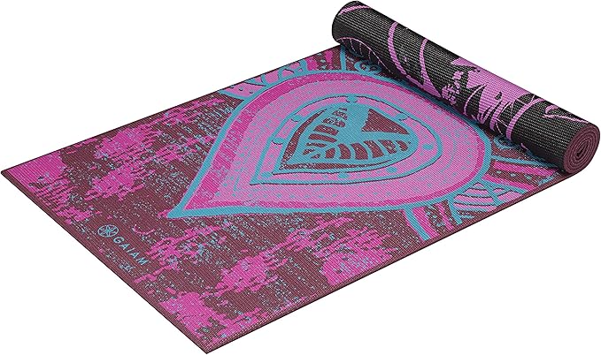 Gaiam Yoga Mat - Premium 6mm Print Reversible Extra Thick Non Slip Exercise & Fitness Mat for All Types of Yoga, Pilates & Floor Workouts (68" x 24" x 6mm Thick)-GravixFit