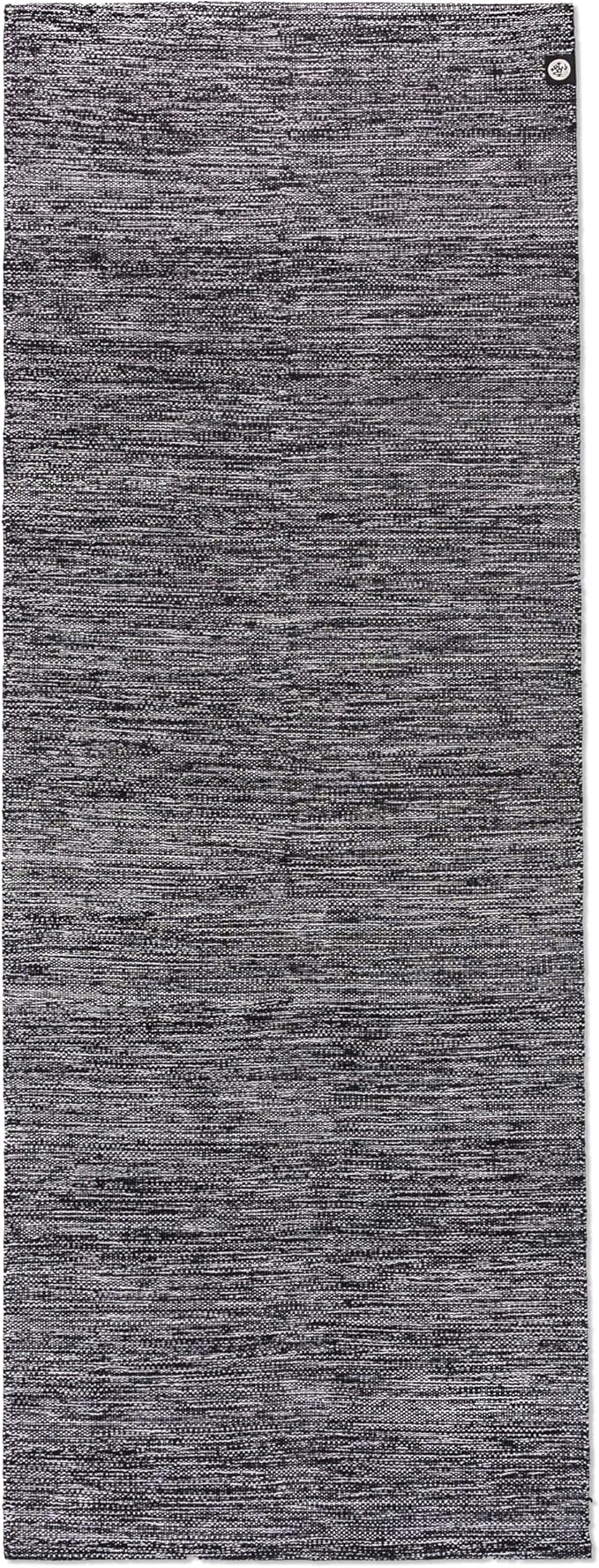 Manduka Shala Yoga Rug 71" - Outdoor Yoga & Meditation | Foldable & Machine Washable | Natural Cotton | Handmade | 71 x 26 inches | Black Heather-GravixFit