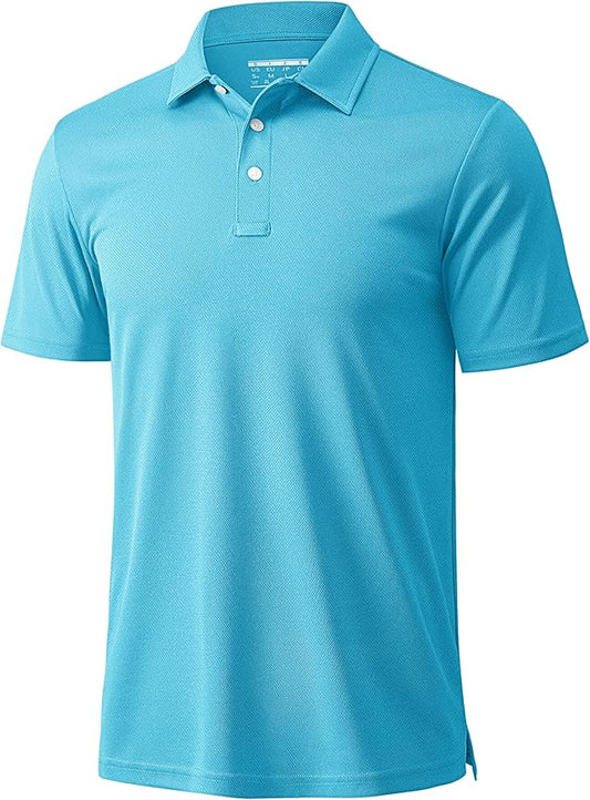 MAGCOMSEN Men's Polo Shirts 3 Buttons Casual Work T Shirts Quick Dry Short Sleeve Golf Shirt Pique Jersey Outdoor Performance-GravixFit