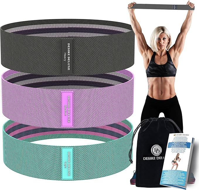 Desire Deluxe Resistance Band Exercise Workout Equipment Bands Set for Working Out Physical Therapy - Men & Women Elastic Stretch Booty Gym Equipment Accessories - Home, Fitness, Pilates, Yoga Pack 3-GravixFit