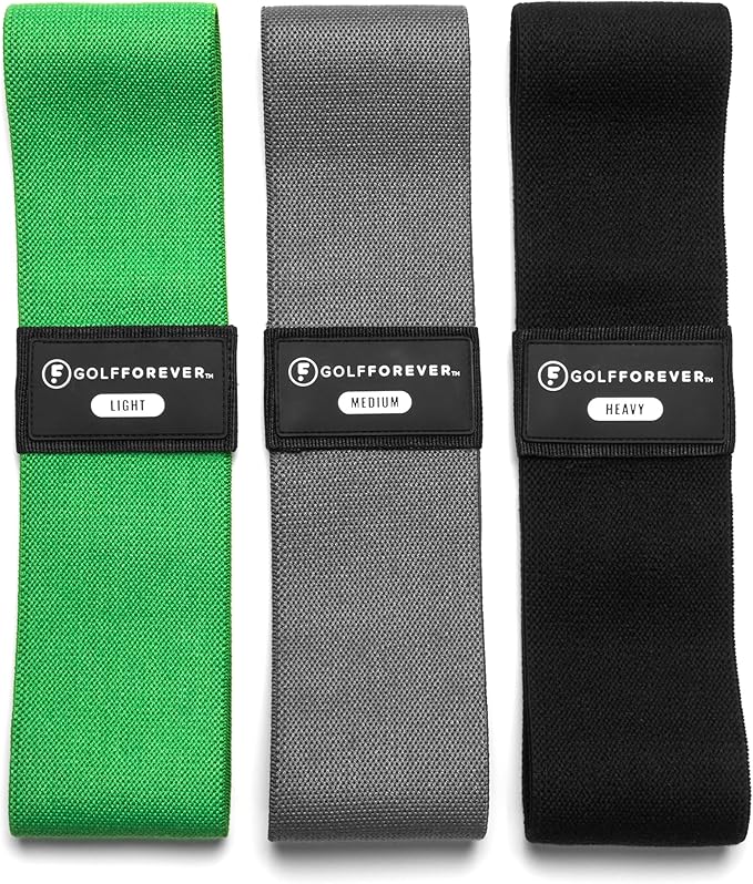 GolfForever Mini Bands Proven by Golfer Scottie Scheffler | Golf Training Premium Fitness Bands | Premium Golf Training Aid to Improve Strength Flexibility & Swing Posture | 3 Resistance Levels | 3pcs-GravixFit