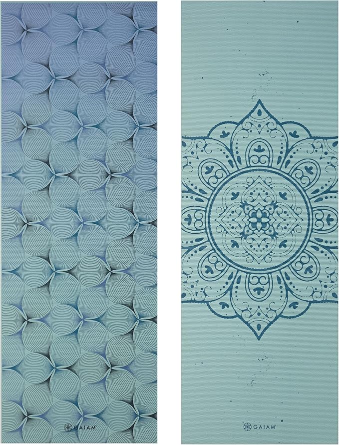 Gaiam Yoga Mat - Premium 6mm Print Reversible Extra Thick Non Slip Exercise & Fitness Mat for All Types of Yoga, Pilates & Floor Workouts (68" x 24" x 6mm Thick)-GravixFit