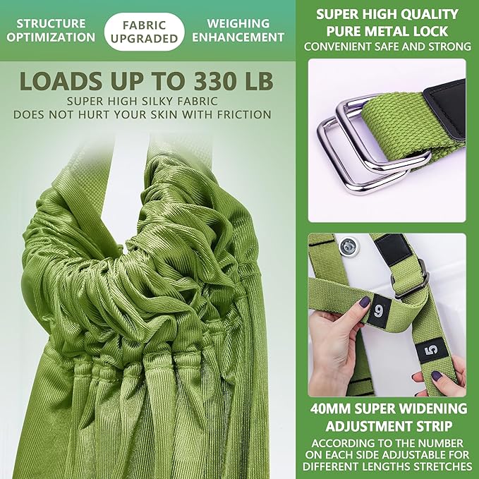 Leg Stretcher Strap, Stretching Equipment with Door Anchor Flexibility Trainer Backbend Assist for Dance Aerial Yoga Ballet Leg Stretching Exercise-GravixFit