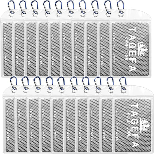 Cooling Towels 20 Pack, 40"x 12" Cooling Rags Neck Wraps for Sports with Carrying Pouch, Gym Cooling Neck Towels for Hor Weather, Sweat, Fitness, Travel-GravixFit