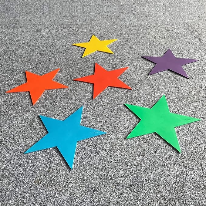 12pcs Colorful Star Arrow Spot Marker Non-Slip Directional Carpet Marker for Training Agility, Kids Classroom Activity, Gym, Sport, Home (Star)-GravixFit