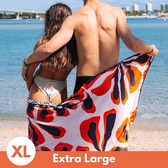 ECCOSOPHY Microfiber Beach Towel - Sand Free Towels are Quick Dry, Light Weight, Super Absorbent - Perfect Pool, Travel, Cruise, Camping Essentials - Oversized Extra Large for Adults 71x35 in-GravixFit
