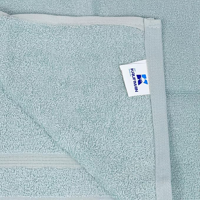 Kaufman - Premium Hand Towels Set for Bathroom, Spa, Gym, and Face Towel 100% Cotton Ring Spun, Ultra Soft Feel and Highly Absorbent Towels (Aqua, 72-PK)-GravixFit